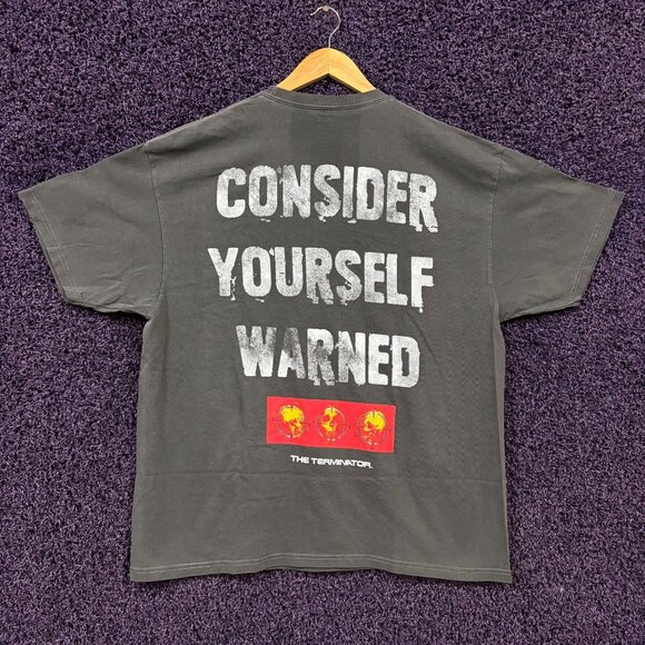 The Terminator Consider Yourself Warned Double Sided Movie Promo T-Shirt Size L - Picture 3 of 4